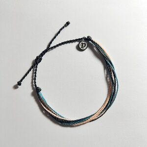 Pura Vida Black, Teal, and Cream Braided Bracelet